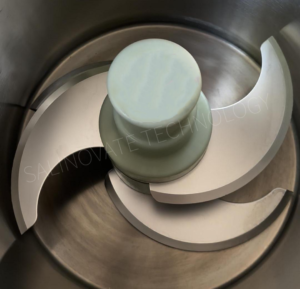 showing the cutter of the food cutting machine